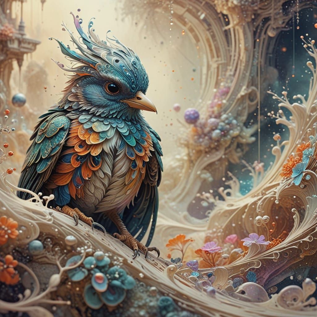 Grogu as Space Pirate in Whimsical Fantasy Art