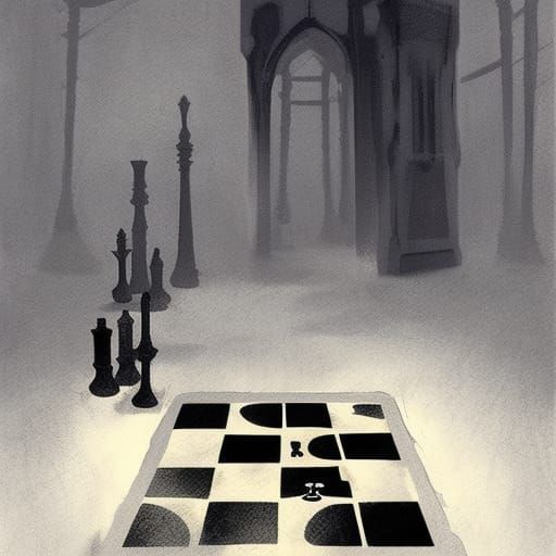 Sinister Chessboard Art by Rutkowski