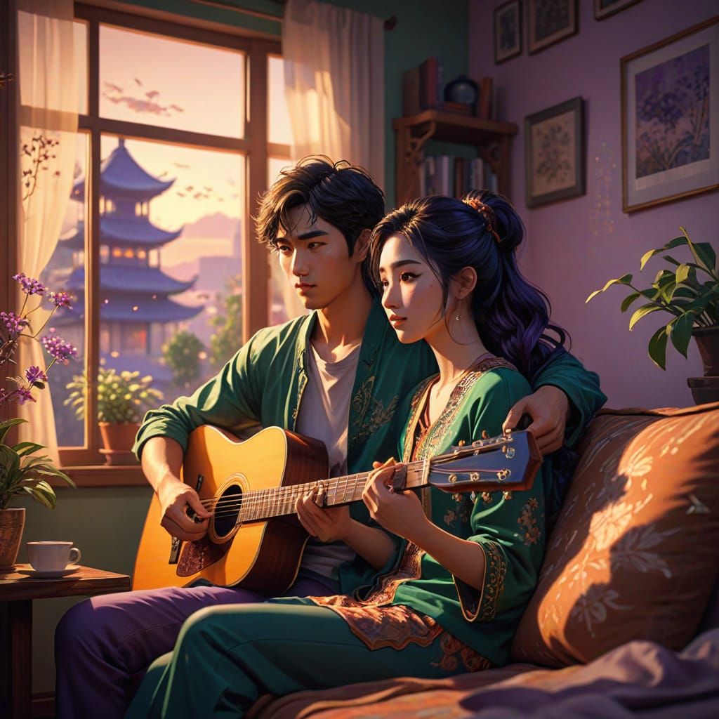 Chinese and Algerian Friends Share a Cozy Moment in Anime-St...