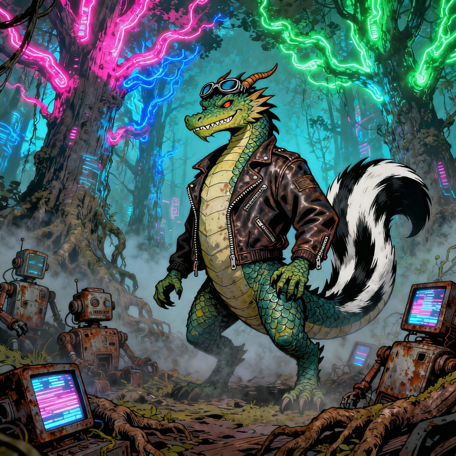 A dragon-Skunk Hybrid Animal!