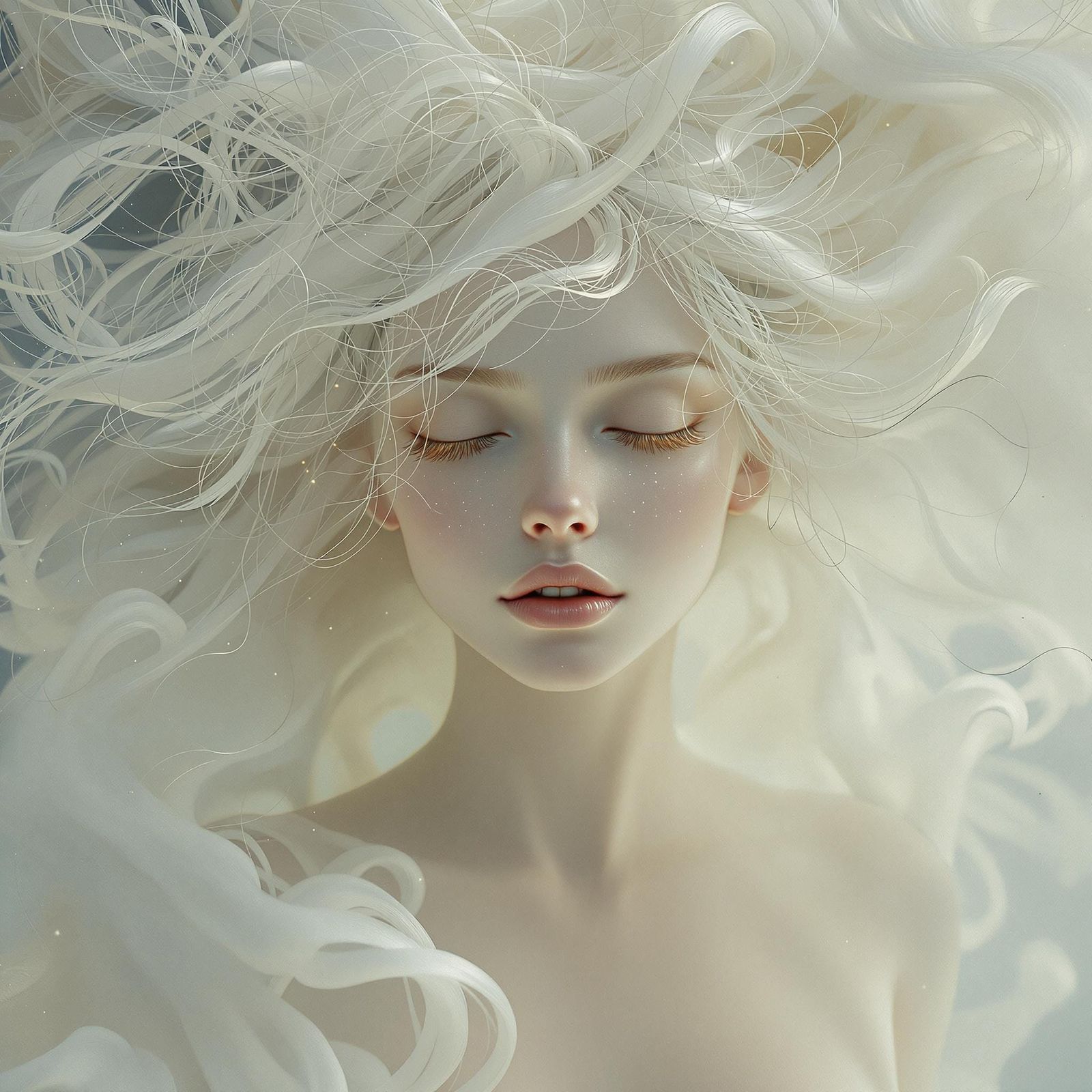 Ethereal Goddess Portrait in Dreamlike Style