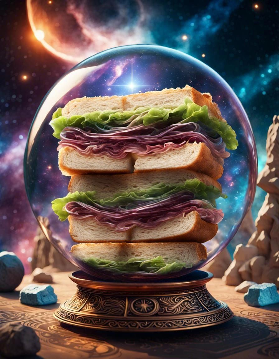 Galactic Sandwich in Nebula: Digital Illustration