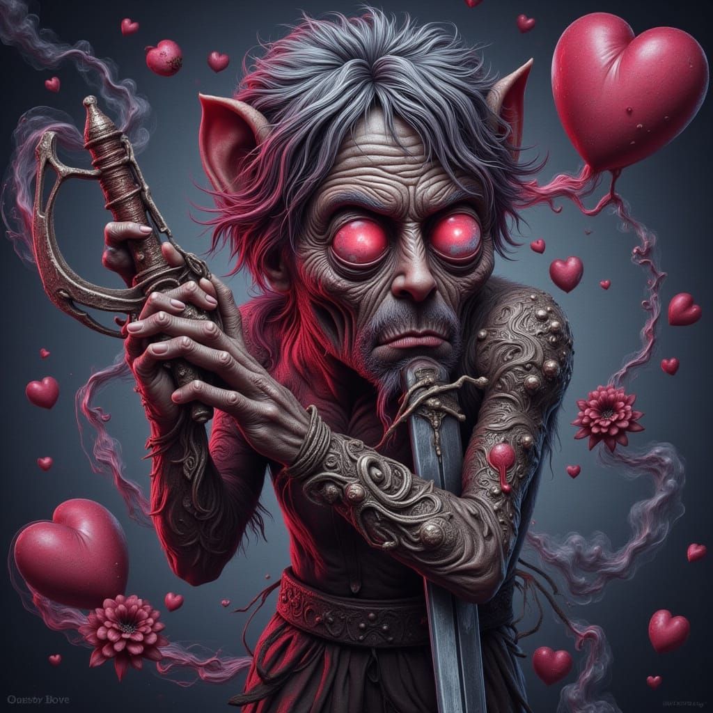 Colorful Surreal Mood with Heart Box and Sword