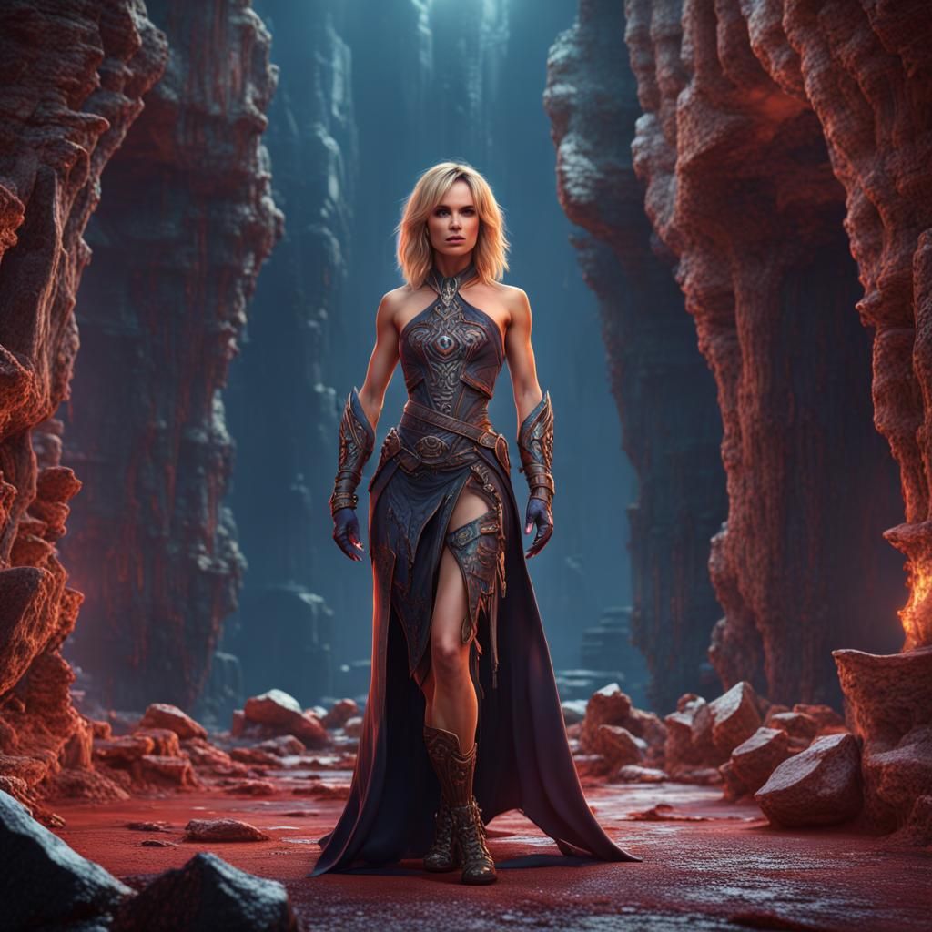 Amanda Holden as Rock Chick: Detailed Matte Painting