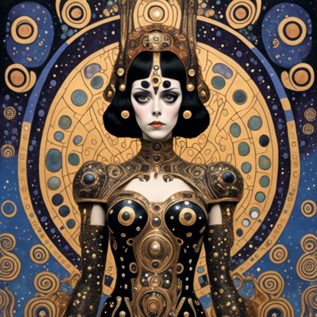 Art Deco Android Woman Portrait