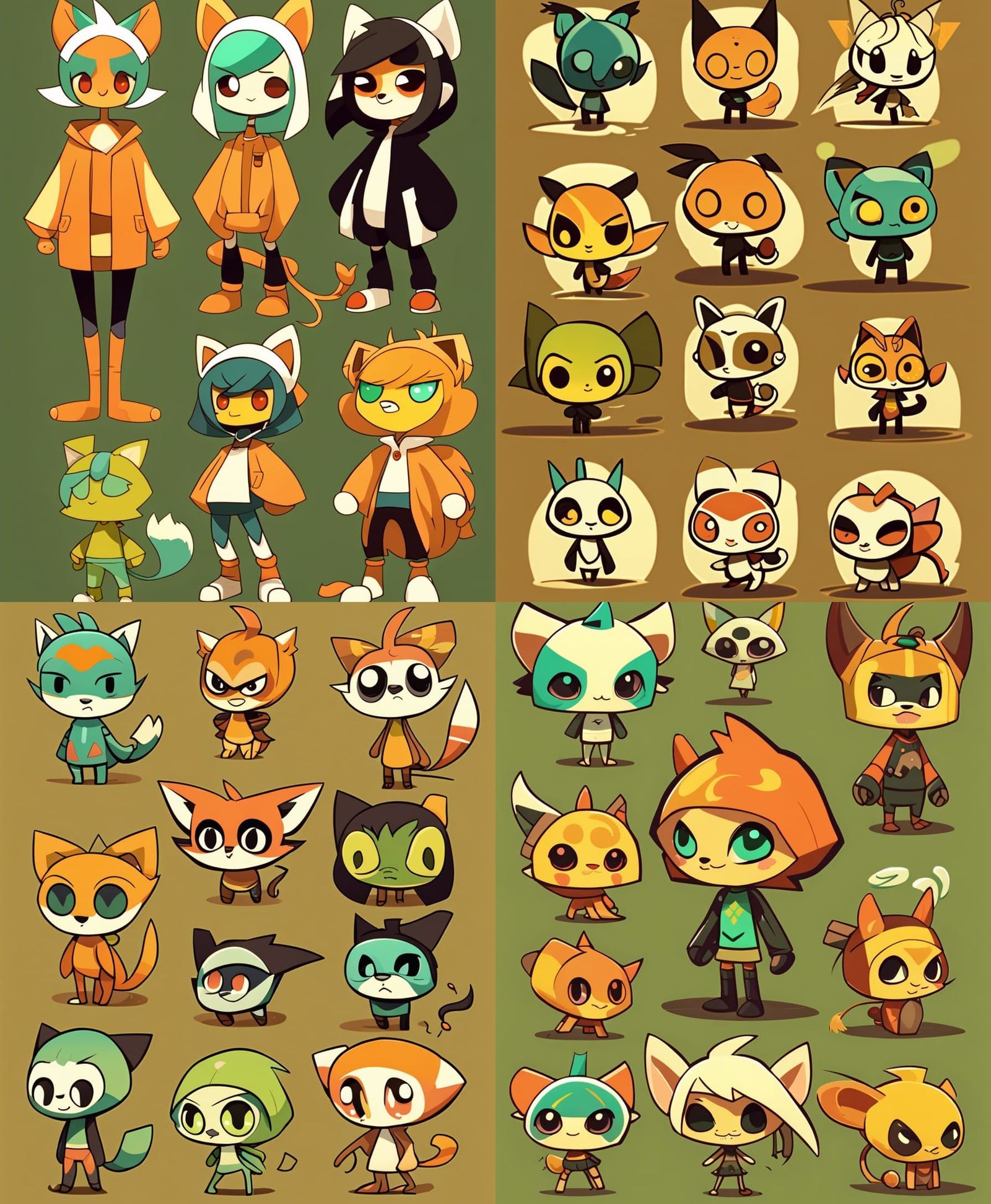 Stylized Animal Character Designs in Vector Art Style