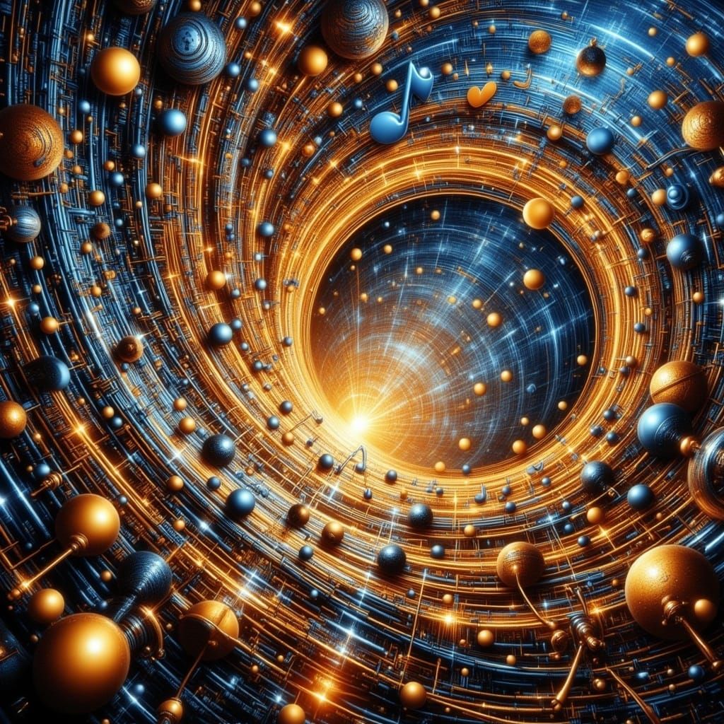 Whimsical Recycled Musical Notes in Gold, Blue and Silver