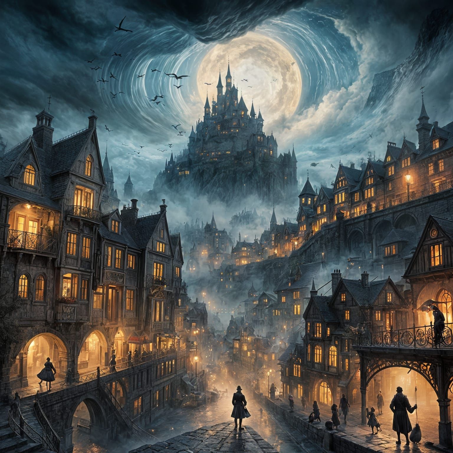 Pied Piper Dark Fairytale Double Exposure Artwork