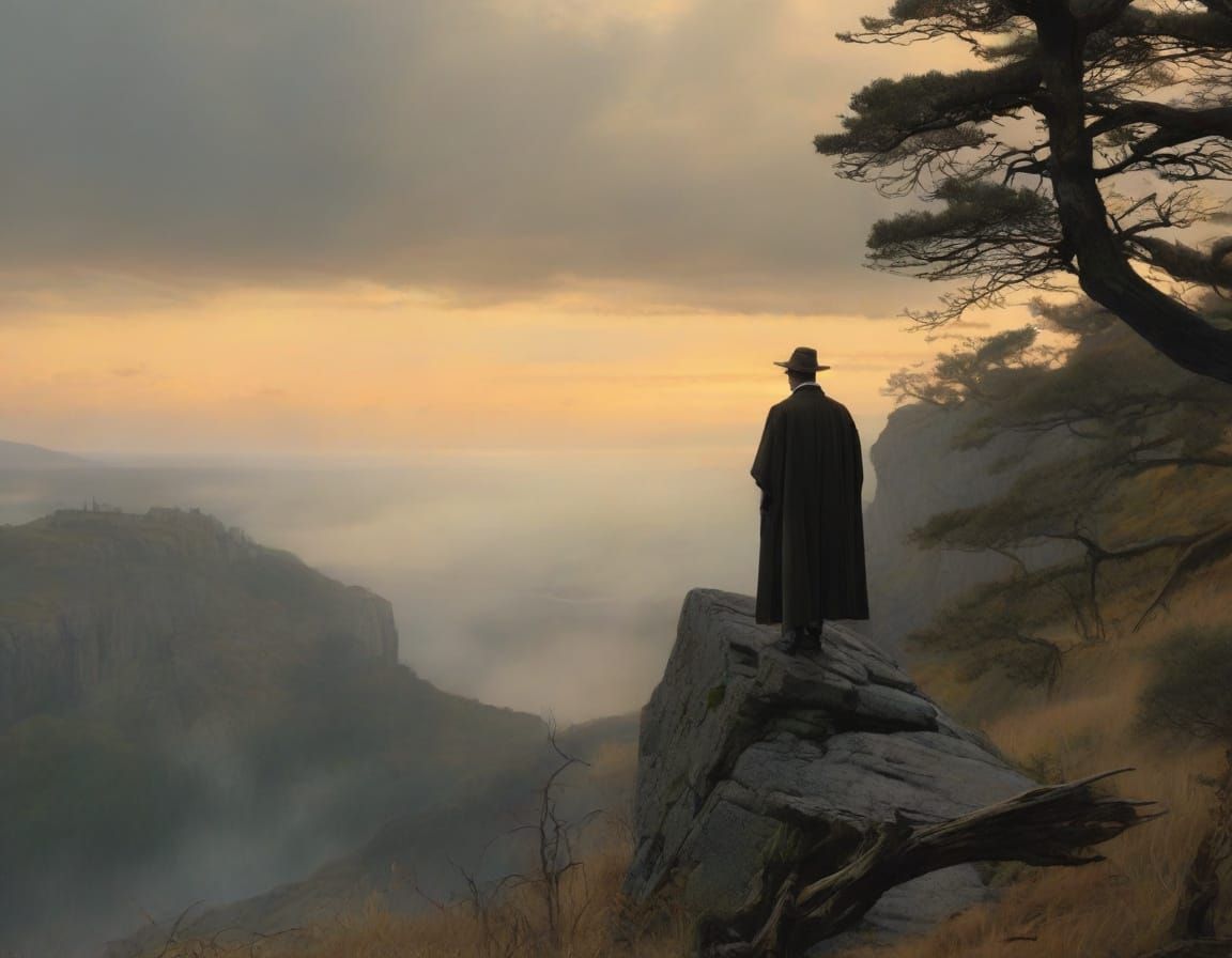Romantic Landscape in Caspar David Friedrich Style