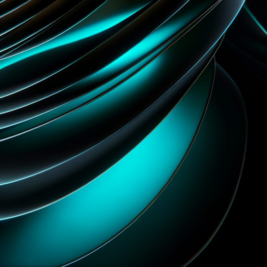 Neon-lit Macro 3D Render of Flowing Abstract Sheets