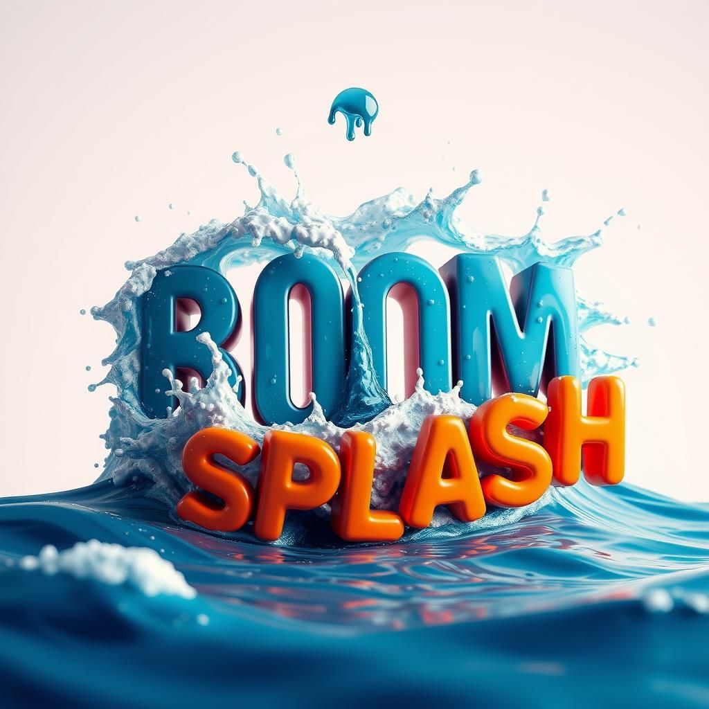 Ocean Ripple: 3D Rendered Liquid Graphic Design