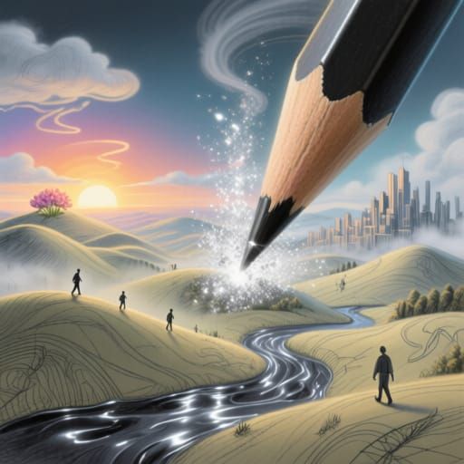 Miniature World Emerges From Graphite Pencil Tip