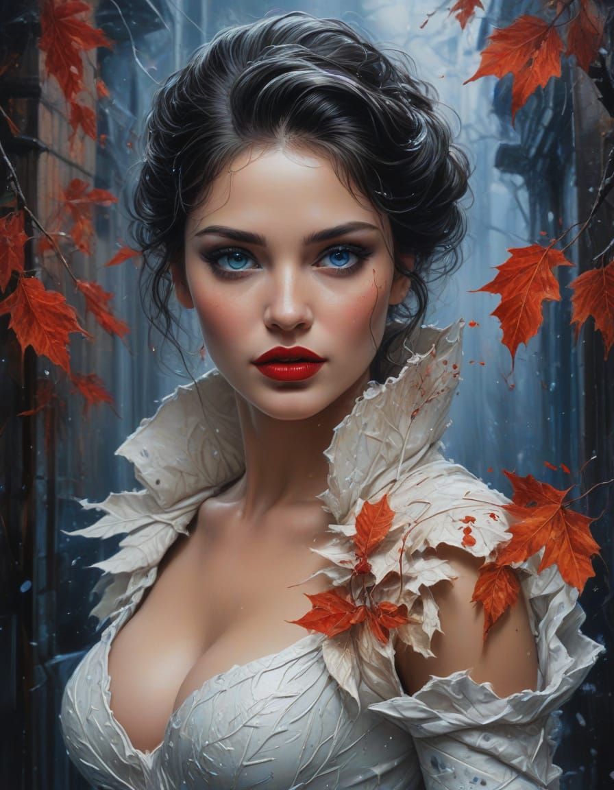 Breathtaking Winter Portrait in Dark Alley