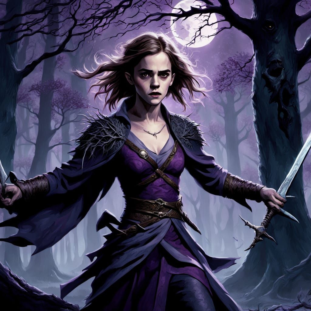 Epic Dark Fantasy Battle in a Twisted Grove