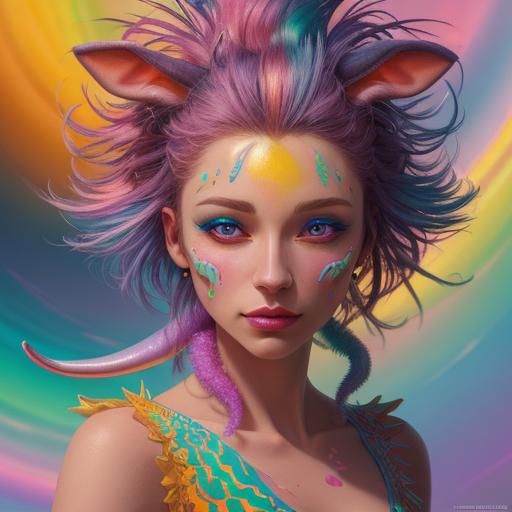 Aardvark and Nudibranch in Candyland: Digital Illustration