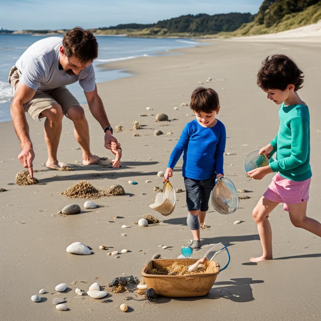 Family Beach Combing Adventure