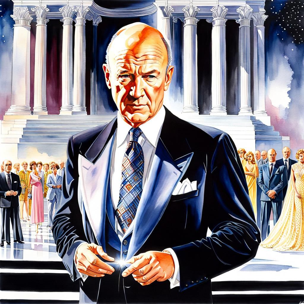 Lex Luthor Watercolor Portrait from Superman (1978)
