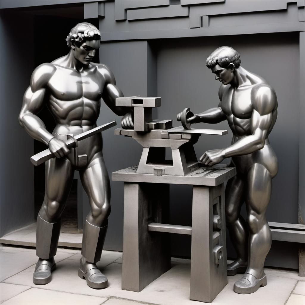 Blacksmith and Anvil Sculpture: Modern Art