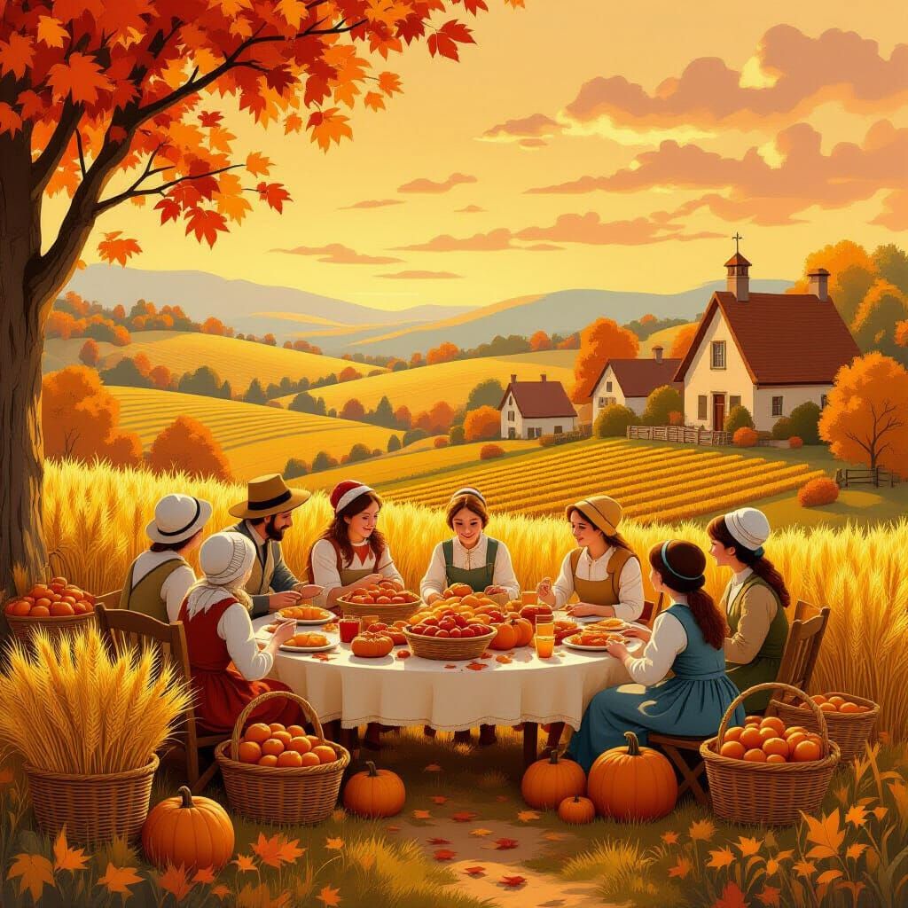 Enchanted Village Harvest Festival in Golden Hour