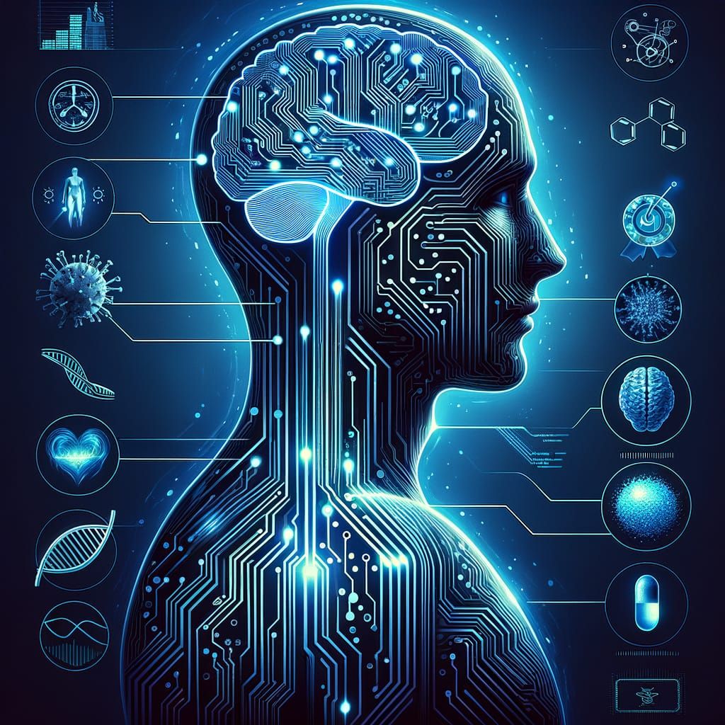 Biohacking Fusion: Human and Tech Convergence in Deep Blues