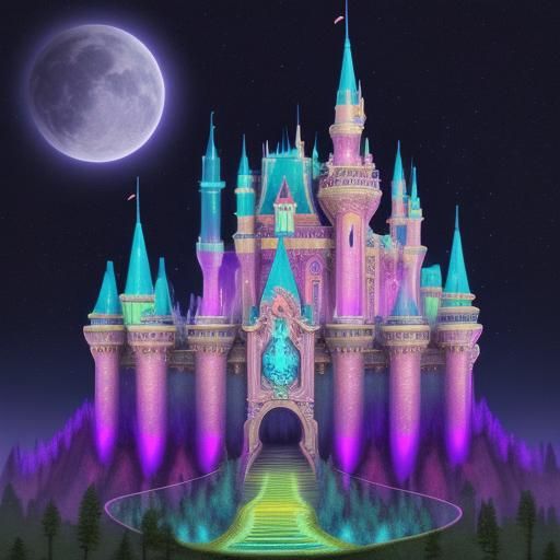 Psychedelic Fantasy Castle: A Vibrant AI Dream