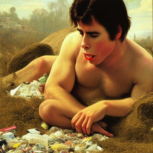 Disgusted John Travolta in a Renaissance Garbage Dump