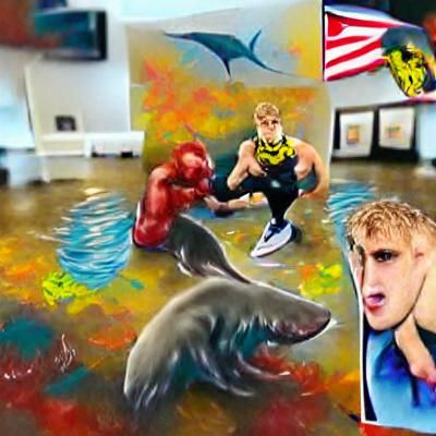 Jake Paul Battles Shark in Comic Book Boxing Ring