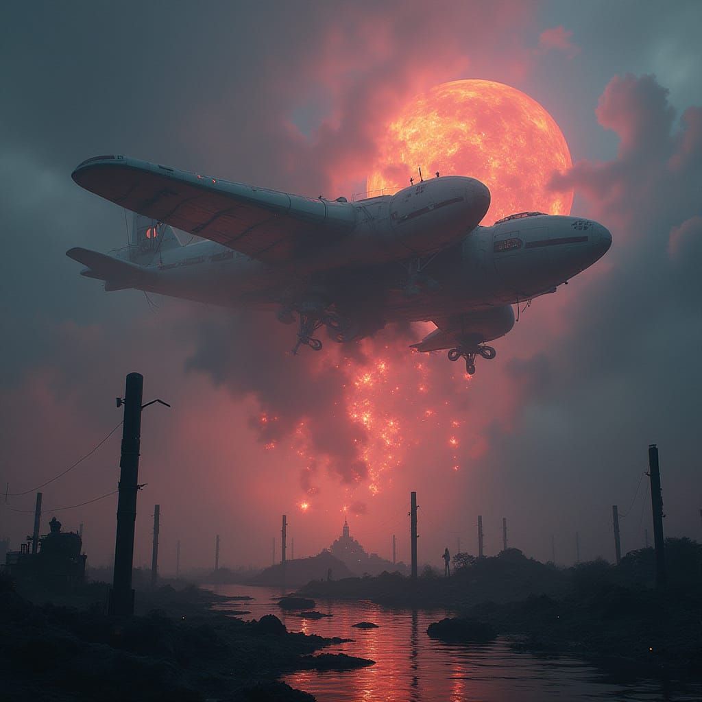 Epic Futuristic Love Bomber in Dramatic Light