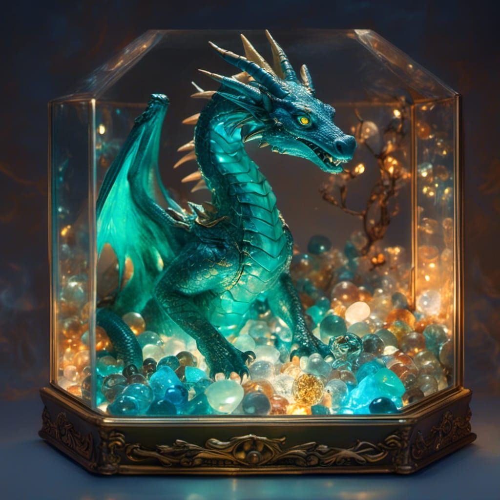 Miniature Dragon RPG Character in Jewel Box