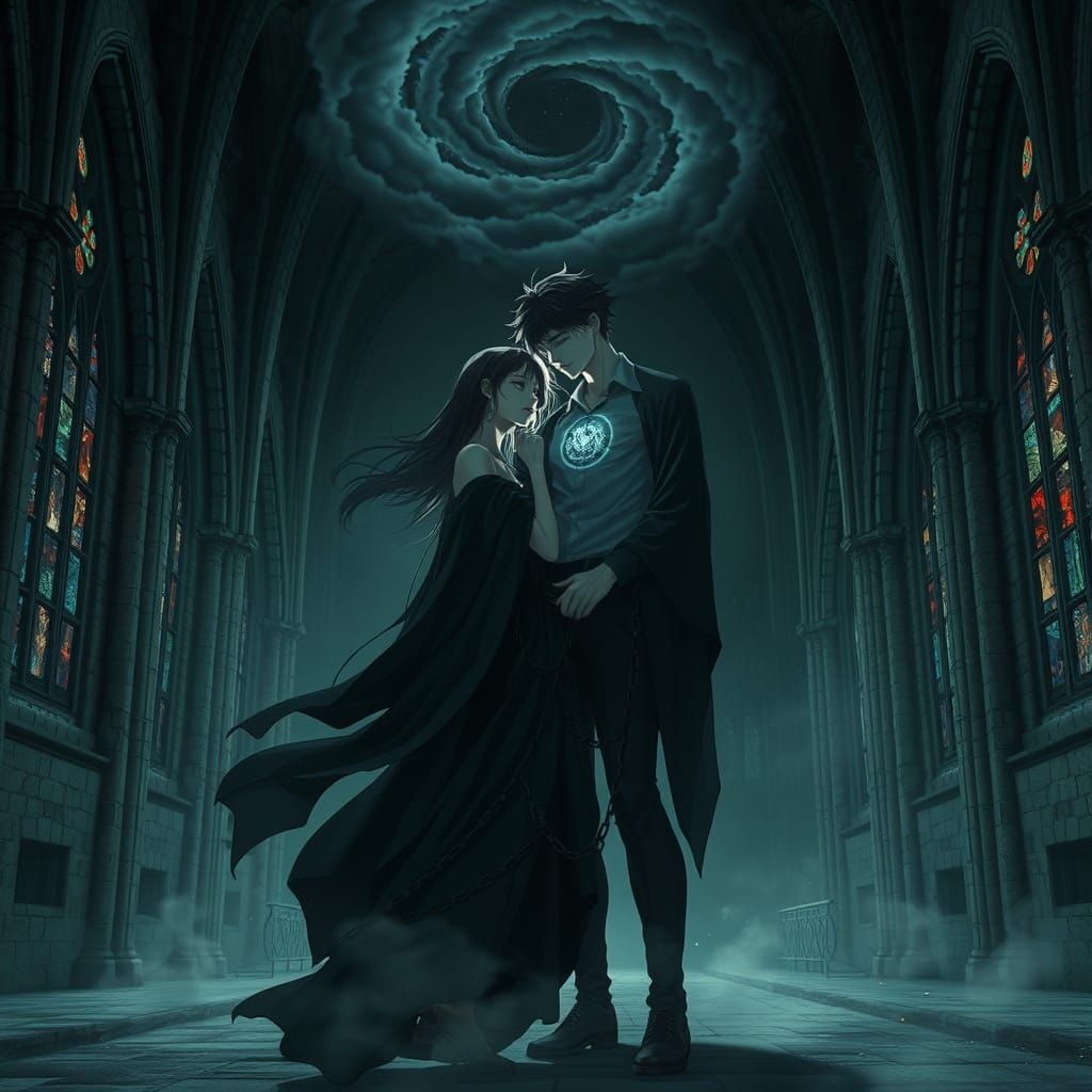 Ethereal Gothic Lovers Bound by Shadows