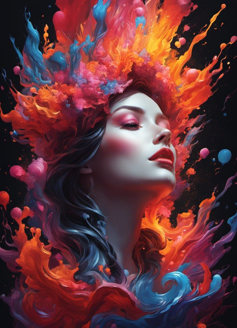 Soul in Hell: Splash Art Digital Painting