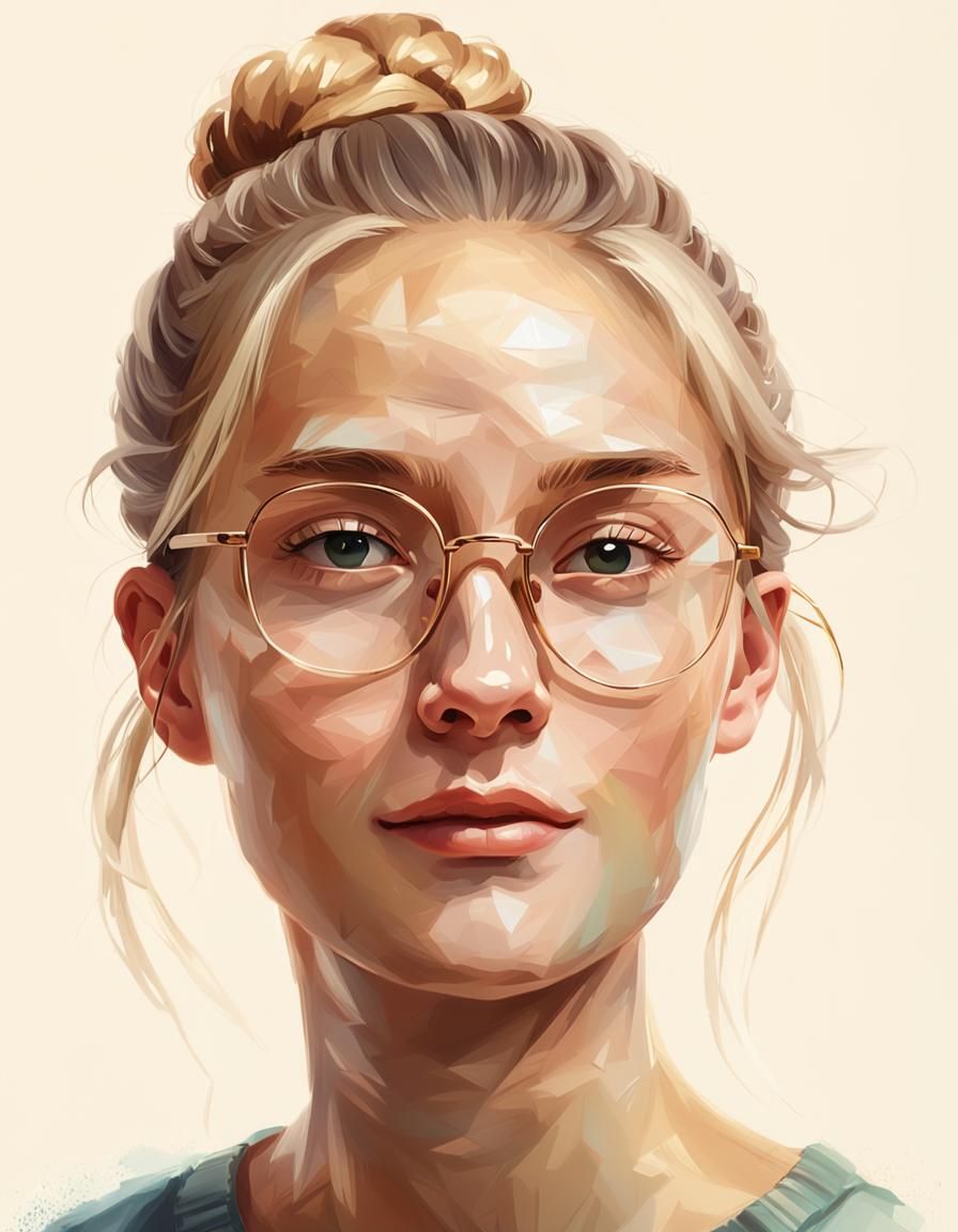 Woman's Portrait with Soft Lighting, Digital Painting