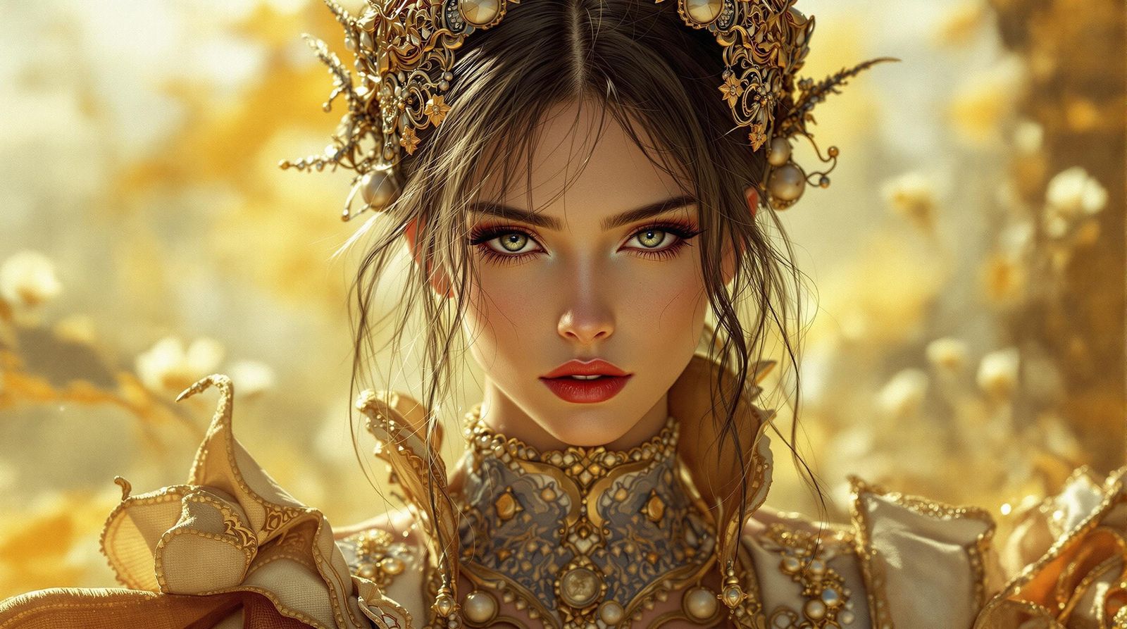 Harry Potter as Elegantly Beautiful Woman in Golden Light