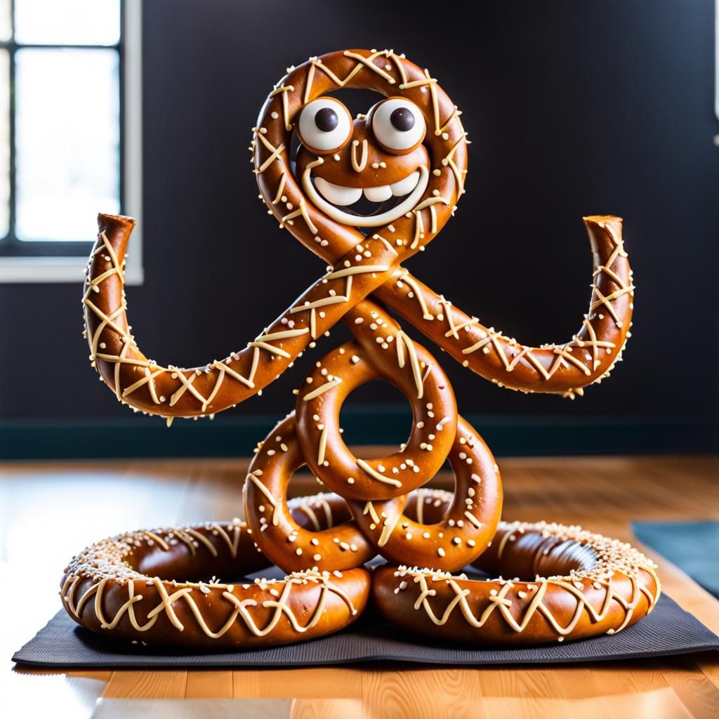 Salted Pretzel Yoga Character Design