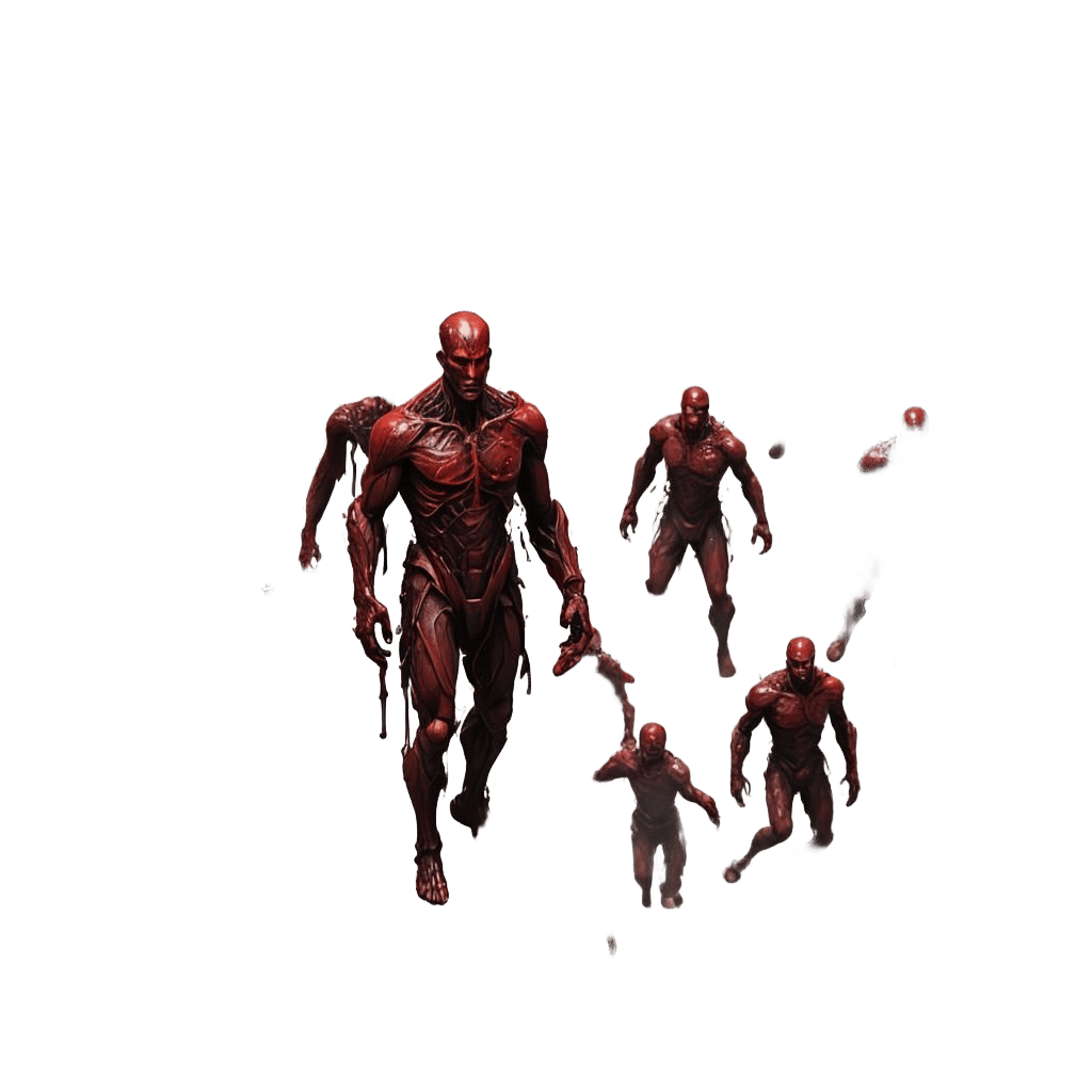 Humanoid Figure Formed from Flowing Red Blood