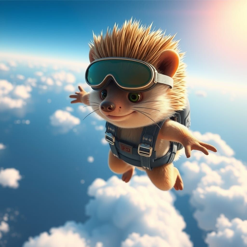 Skydiving hedgehog 🦔
