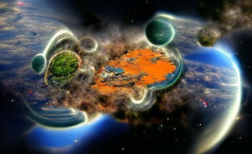 Planets colliding