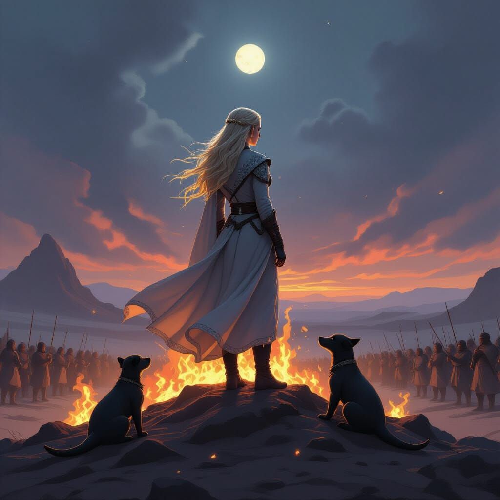 Daenerys Targaryen Emerges From Flames With Dragons