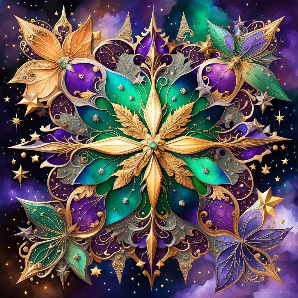 Guiding North Star in Starry Night Sky