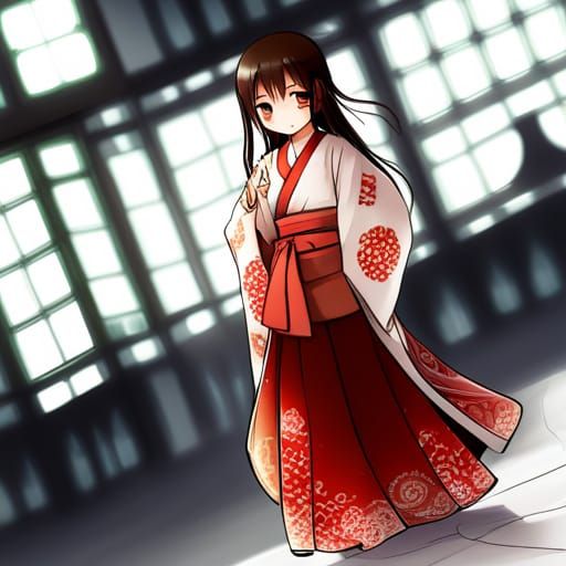 Girl in Kimono: Anime Key Visual Art