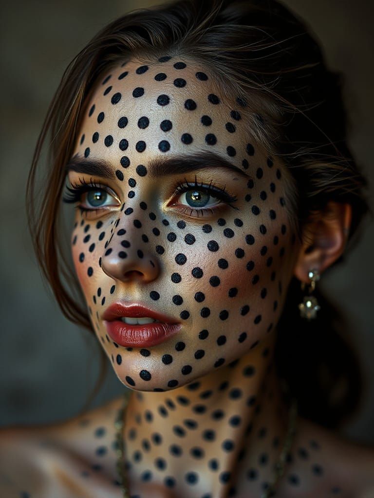 Polka Dot Tattoo Portrait in Bujnowski Style