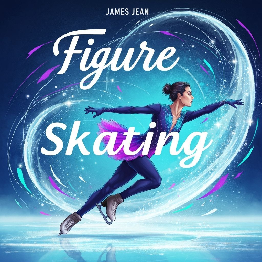 Figure Skating Poster Art in Cool Colors