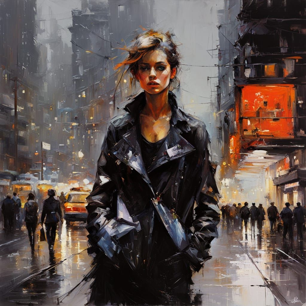 Muddy City Construction in Blacklight Neon Style