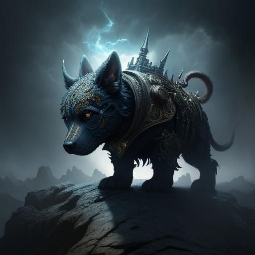 Magic Puppy in Dramatic Digital Painting