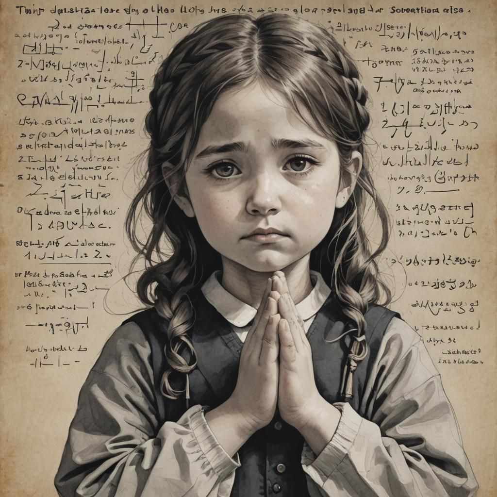Girl in Prayer: A Digital Art Depiction