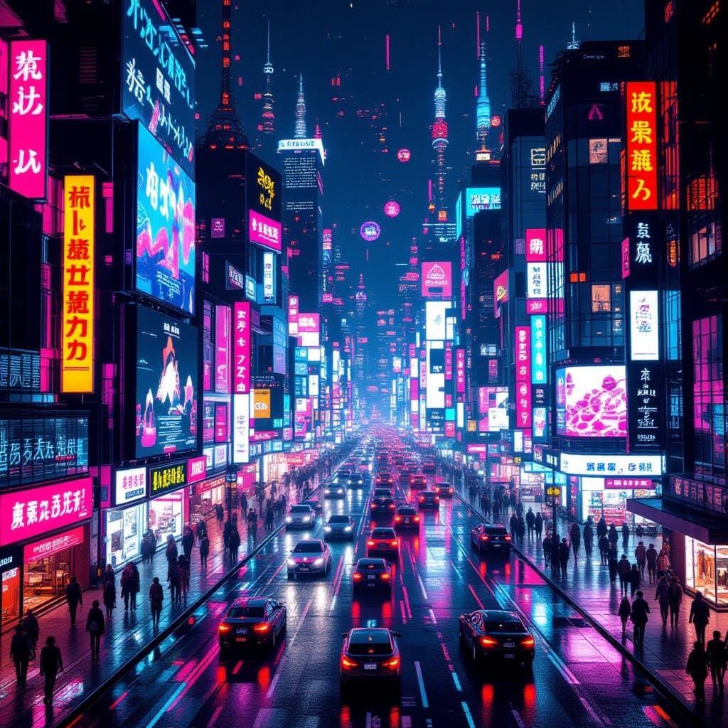 Glowing Fritter Metropolis in a Glitchy Cosmos