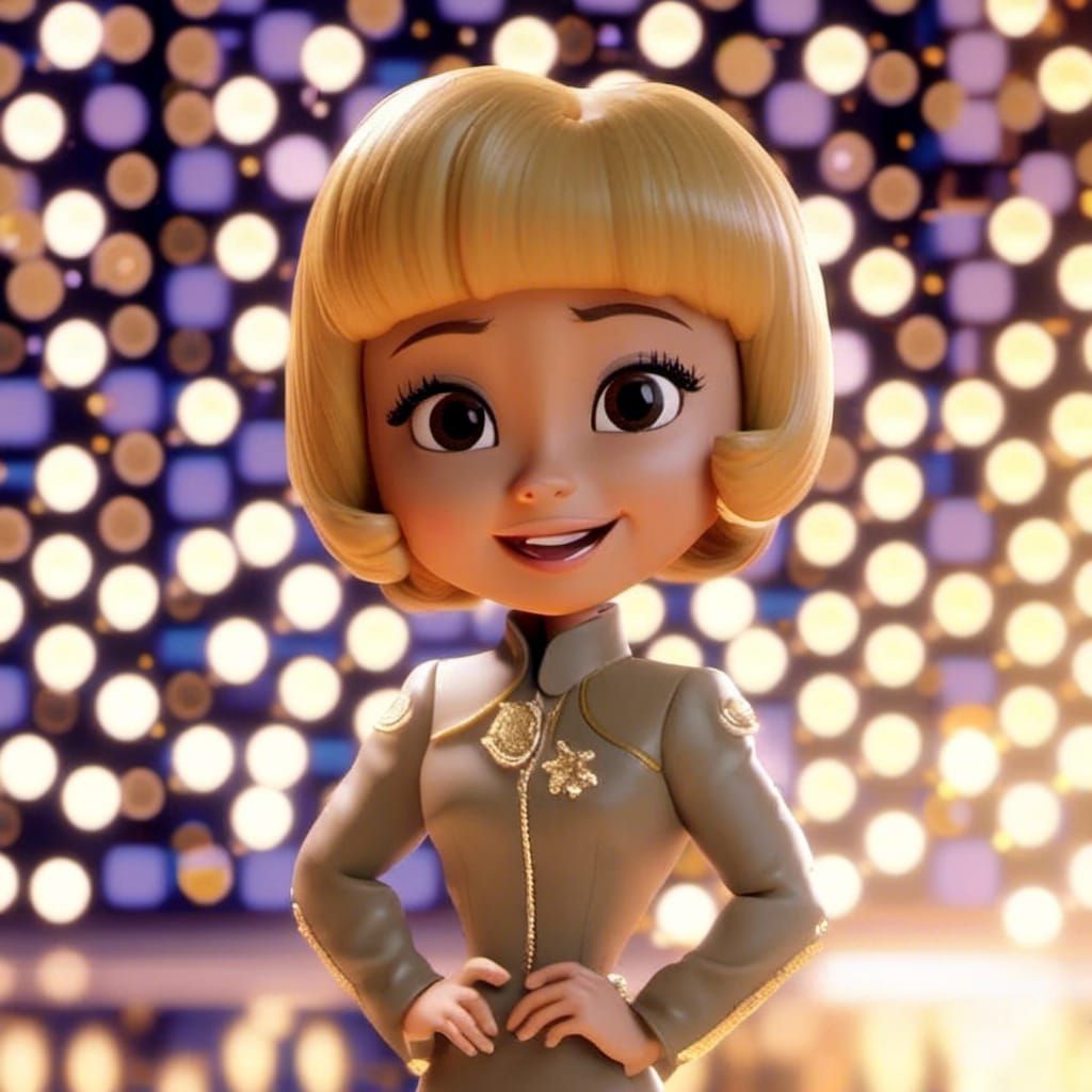 Chibi Anime Character at Television Studio