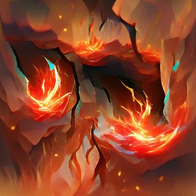 Dramatic Fire Rift in Digital Art Style
