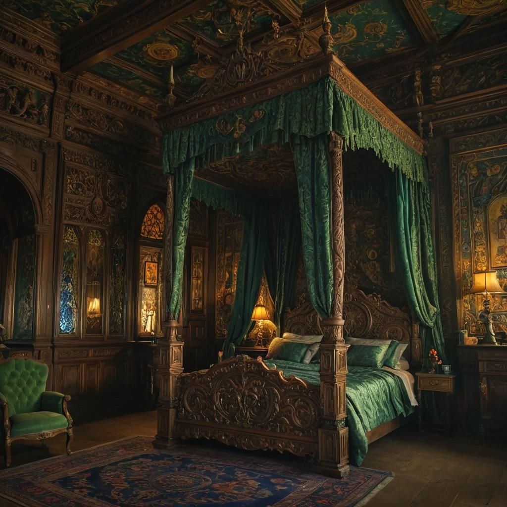 Lavish Baroque Bedroom in London, 1614