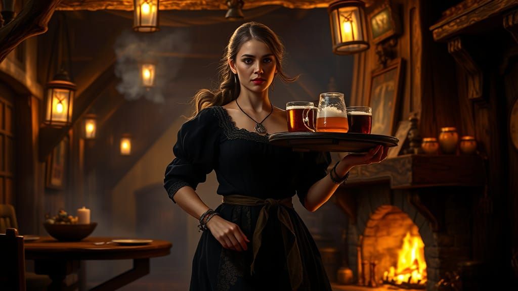 Tavern Wench in Dark Fantasy Tavern